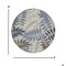 Homeroots 4 ft. Round Gray & Blue Leaves Indoor & Outdoor Area Rug 384870 - alternate 8